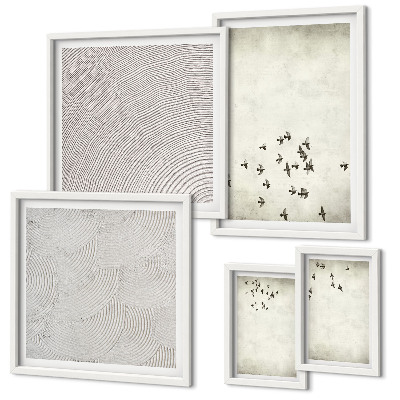 Set di 5 quadri Dipinto minimalista di un uccello