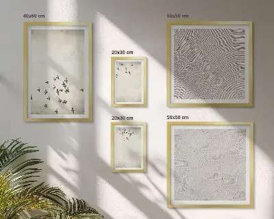 Dipinto minimalista di un uccello set di 5 quadri