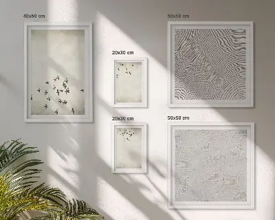 Dipinto minimalista di un uccello set di 5 quadri