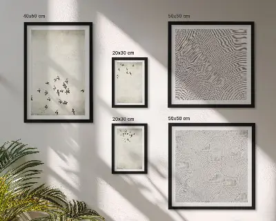 Dipinto minimalista di un uccello set di 5 quadri