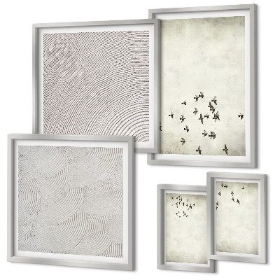 Set di 5 quadri Dipinto minimalista di un uccello