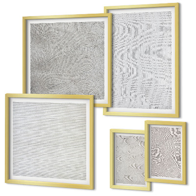 Set di 5 quadri Strutture geometriche di modelli di sabbia