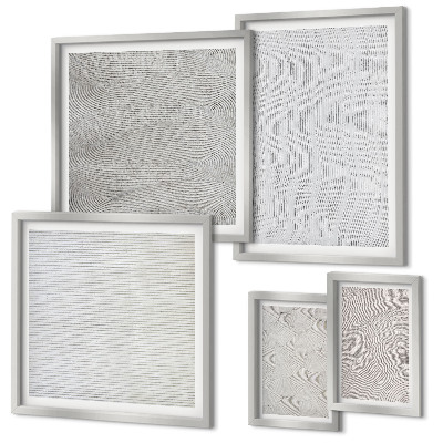 Set di 5 quadri Strutture geometriche di modelli di sabbia