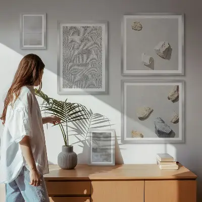 Set di quadri incorniciati con texture minimaliste moderne