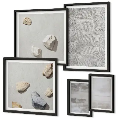 Set di quadri incorniciati con texture minimaliste moderne