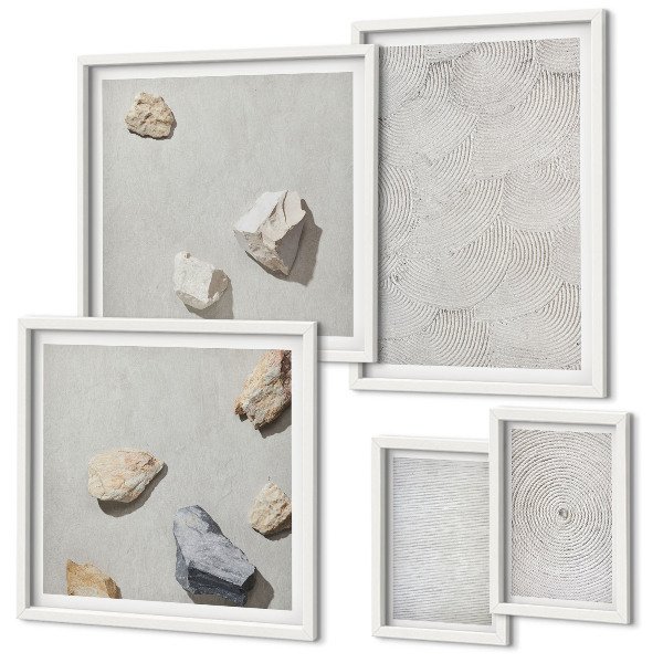 Polittico con cornice Pietre di cartone geometriche