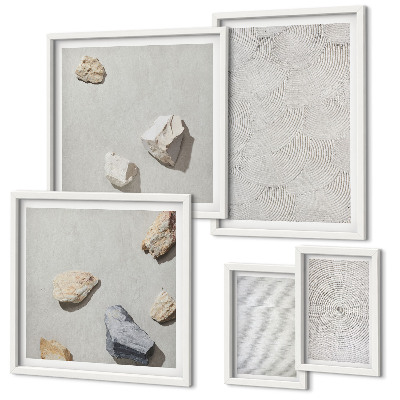 Polittico con cornice Pietre di cartone geometriche