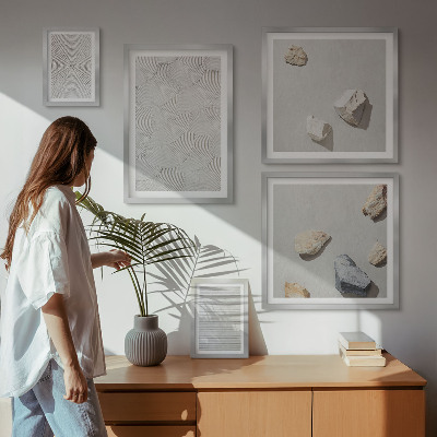 Polittico con cornice Pietre di cartone geometriche