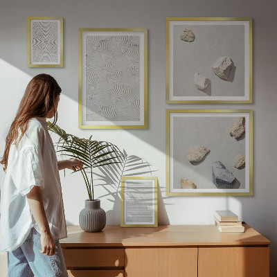 Polittico con cornice Pietre di cartone geometriche