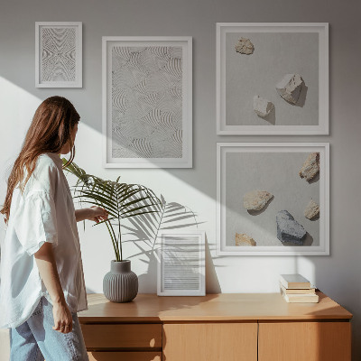 Polittico con cornice Pietre di cartone geometriche
