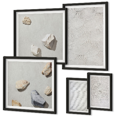 Polittico con cornice Pietre di cartone geometriche