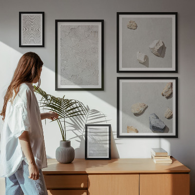Polittico con cornice Pietre di cartone geometriche