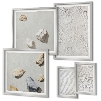 Polittico con cornice Pietre di cartone geometriche