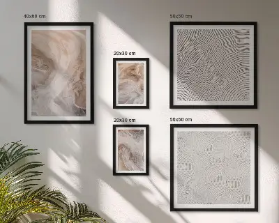 Set di 5 quadri con motivi a trama di pietra di marmo