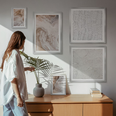 Set di quadri incorniciati Texture effetto pietra, motivi marmorizzati
