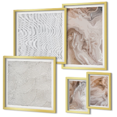 Set di quadri incorniciati Texture effetto pietra, motivi marmorizzati