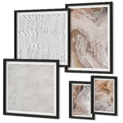 Set di quadri incorniciati Texture effetto pietra, motivi marmorizzati