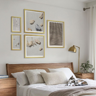 Polittico con cornice Texture naturali legno pietre