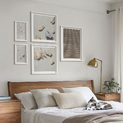 Polittico con cornice Texture naturali legno pietre