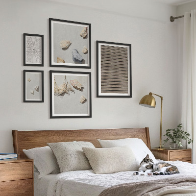 Polittico con cornice Texture naturali legno pietre