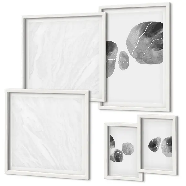 Set di 5 quadri con pittura astratta e schizzi di colore
