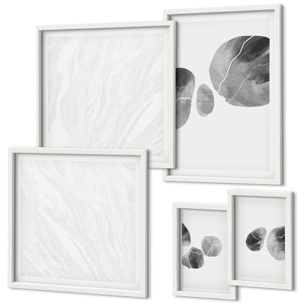 Set di 5 quadri Pittura astratta con schizzi di pittura