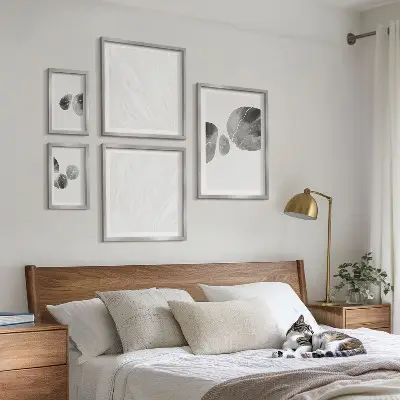 Set di 5 quadri con pittura astratta e schizzi di colore