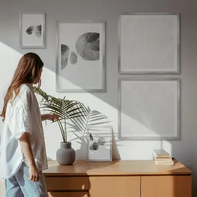Set di 5 quadri con pittura astratta e schizzi di colore