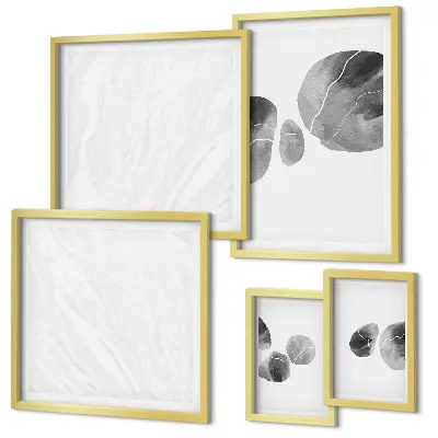 Set di 5 quadri con pittura astratta e schizzi di colore
