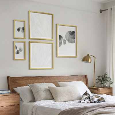 Set di 5 quadri Pittura astratta con schizzi di pittura