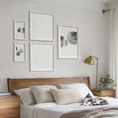 Set di 5 quadri con pittura astratta e schizzi di colore