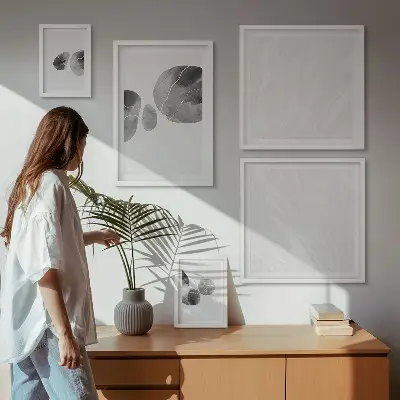 Set di 5 quadri con pittura astratta e schizzi di colore
