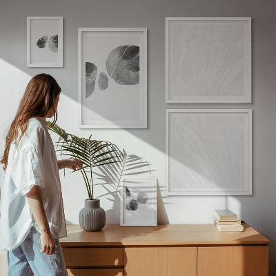 Set di 5 quadri Pittura astratta con schizzi di pittura