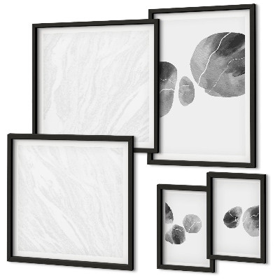 Set di 5 quadri Pittura astratta con schizzi di pittura