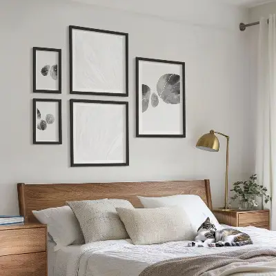 Set di 5 quadri con pittura astratta e schizzi di colore
