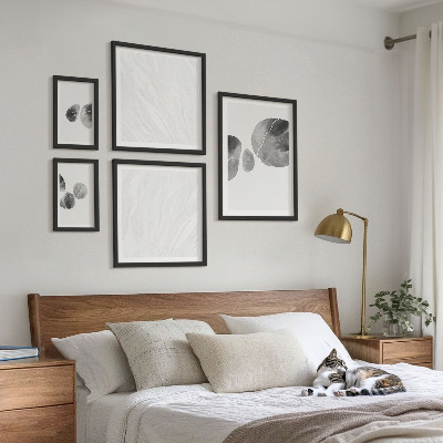 Set di 5 quadri Pittura astratta con schizzi di pittura