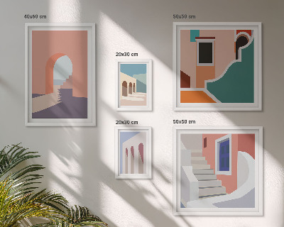 Set di quadri incorniciati Grafica architettonica pastello