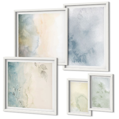 Set di 5 quadri Acquerelli pastello su tela