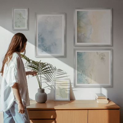 Set di 5 quadri Acquerelli pastello su tela