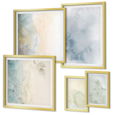 Set di 5 quadri Acquerelli pastello su tela