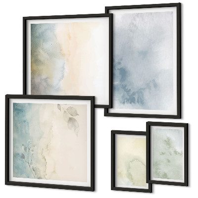 Set di 5 quadri Acquerelli pastello su tela