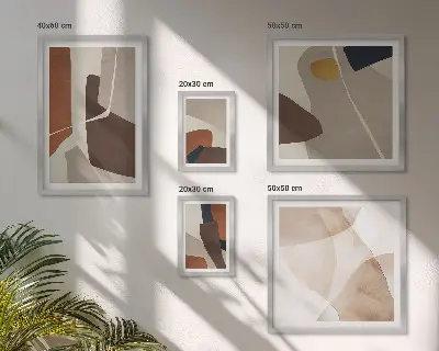 Set di quadri incorniciati con forme astratte moderne