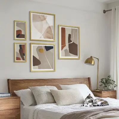 Set di quadri incorniciati con forme astratte moderne