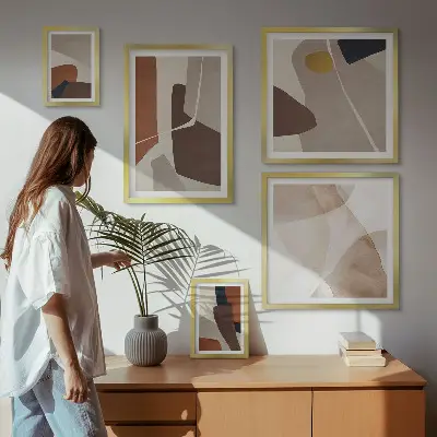 Set di quadri incorniciati con forme astratte moderne