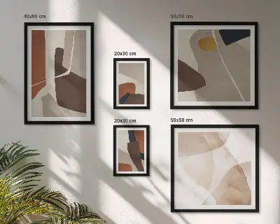 Set di quadri incorniciati con forme astratte moderne