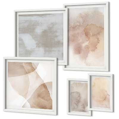Set di 5 quadri Texture calde dai toni pastello dell'acquerello.