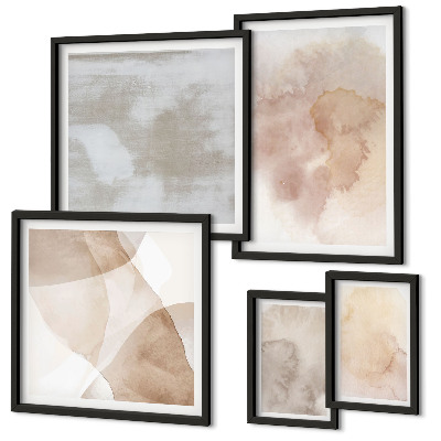 Set di 5 quadri Texture calde dai toni pastello dell'acquerello.