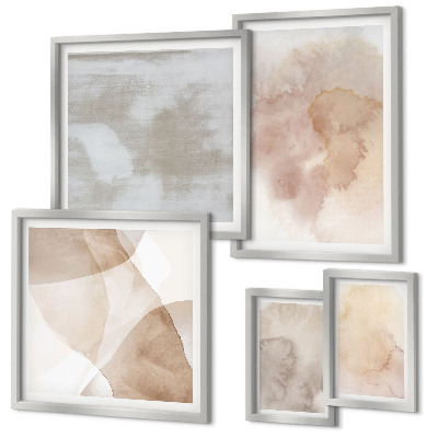 Set di 5 quadri Texture calde dai toni pastello dell'acquerello.