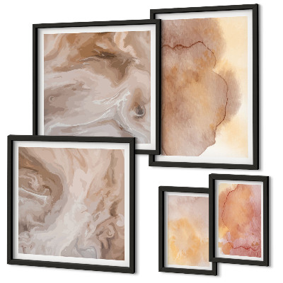 Set di quadri incorniciati Texture calde e colorate ad acquerello