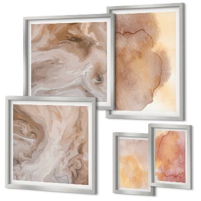 Set di quadri incorniciati Texture calde e colorate ad acquerello